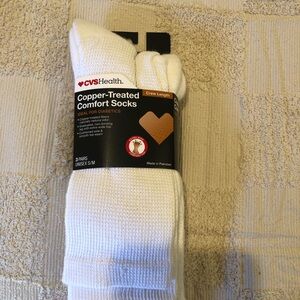 White Copper-Treated Comfort Socks